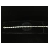 Sterling Silver bracelet with clear stones - 7in