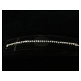 Sterling Silver bracelet with clear stones - 8in