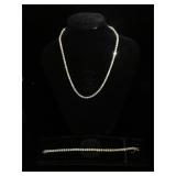 Sterling Silver Necklace and Bracelet set with