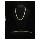 Sterling Silver necklace and bracelet set with