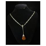 Sterling Silver necklace with Sterling and faux