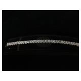Sterling Silver bracelet with clear stones - 8in