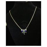 Sterling Silver Vermeil necklace with 3 Sterling