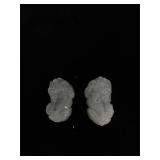 Pair of Carved Jadeite Asian dog pendants -