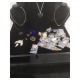 Lot of assorted costume jewelry and more