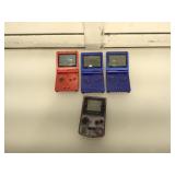 3 Gameboy ADVANCE SP and 1 Gameboy Color, missing