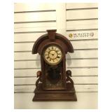New Haven Antique walnut shelf clock, not key or