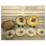 Set of West german hand-painted plates w/ceramic