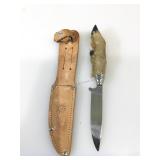 Knife w/deer foot has handle and sheath, approx