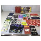 Box with books, letter opener, Hallmark ornaments