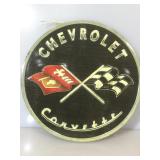 Corvette tin sign, Round blue
