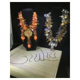 2 designer Chunky necklaces , in a Guilin wood box