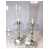 Pr teardrop prism lamps, missing one shade