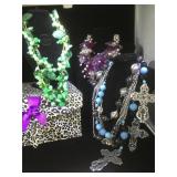 3 Designer Chunky Necklaces , in Cheetah decor