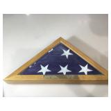 American Flag in oak case, dedicated