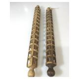 2 wood rolling pins