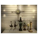 Decorator items, clock, vases, more
