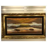 Artist signed seascape painting on canvas,