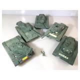 5 USA Tank toys largest one its 11 inches long