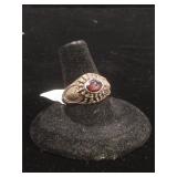 Sterling Silver ring with Garnet - size 8.5