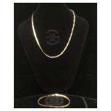 Sterling Silver braided necklace and bracelet set