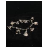 Sterling Silver Japanese Charm Bracelet - 7 in -