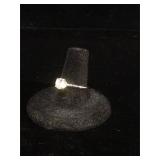 Sterling Silver engagement ring with large CZ -