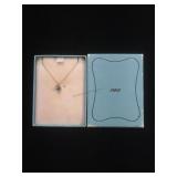 14K Gold necklace with pendant with blue stone -