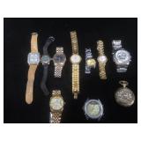 Lot of 10 watches for parts or repair - all as is