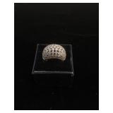 Sterling Silver ring with clear stones - size 6