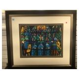 Painting of Stained glass window, Signed Wood
