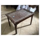Hand carved wide table w/removable top, approx