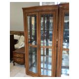 Wooden lighted display cabinet w/3 glass shelves,