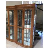 Wooden lighted display cabinet w/3 glass shelves,