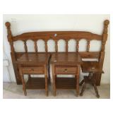 Wooden bedroom set Incl. Headboard, Nightstands