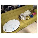 Vintage Brass chandelier w/marble hanging base