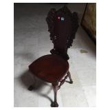 Wooden hand carved chair