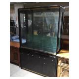 Wooden china hutch w/3 glass shelfs and glass