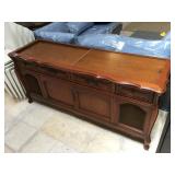 Record player cabinet w/radio, approx 5.5ft x