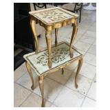 Pair of matching side table and plant pot table,