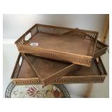 Set of 3 matching metal trays