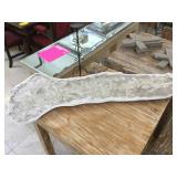 Large prehistoric crocodile fossilized bones,