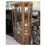 Wooden display cabinet w/3 glass shelves, approx