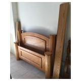 Wooden headboard and footboard w/sides - queen