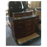 Marble top w/candle holders Kiosk and drawers