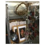 Cart lot of House decorative items, frames, wall