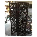 Wooden folding screen, approx 6ft tall and 54