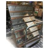 Wall mirror w/ wooden accents, approx 5ft x 4ft