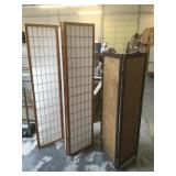 Pair of folding screens, approx 72x51 inches the
