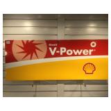 Metal Shell V-Power sign, approx 42x16 inches
